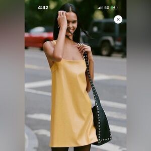 NWT Anthropologie X SIEMPRE Faux Croc Leather Mini Dress Sz Small